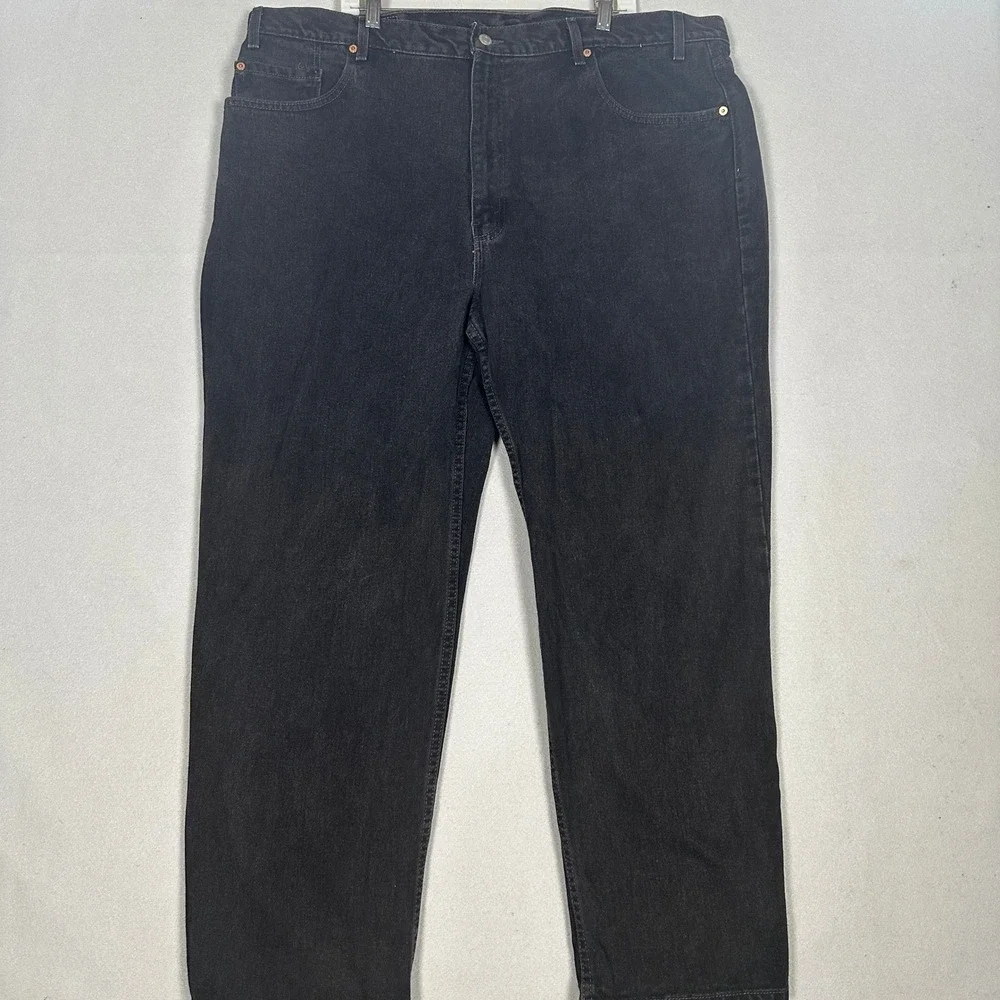 Vintage Levis 550 Jeans Mens 46X30 Black Relaxed Fit Tapered Leg Red Tab Denim